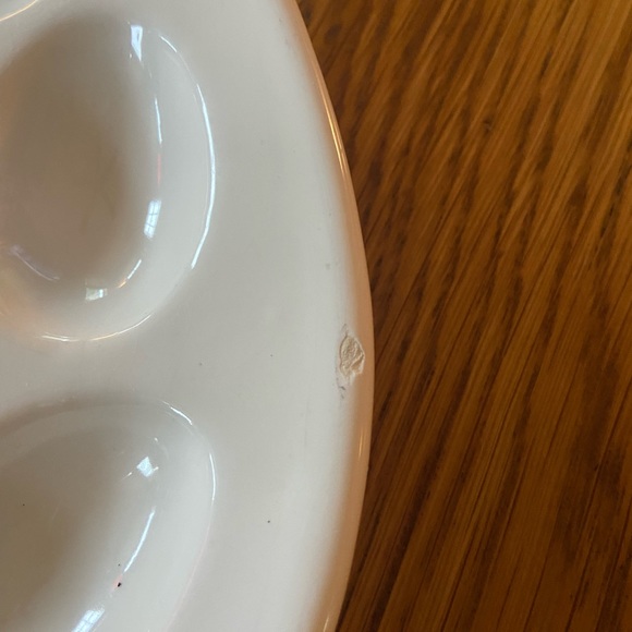 Large Vintage White Ceramic Deviled Egg Platter - Picture 5 of 7